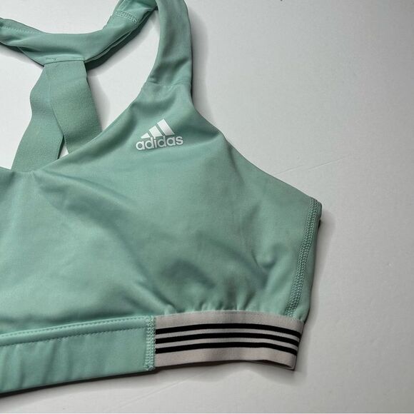 Adidas Light Green Racerback Sports Bra - Picture 2 of 4